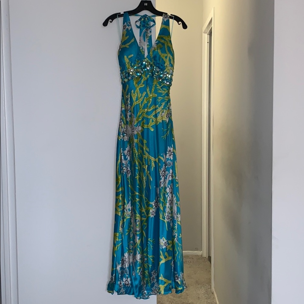 Cache Blue Green Jewels Dress worn once
